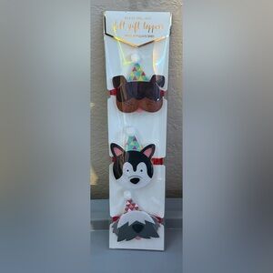 🐕 Three Felt Gift Toppers w Elastic Band, NWT